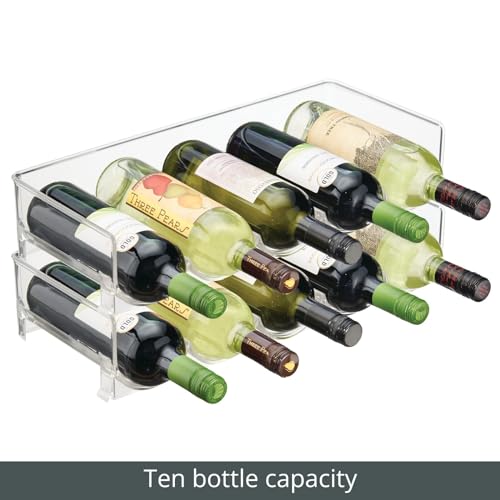 image for mDesign Plastic Free-Standing Water Bottle and Wine Rack Storage Organ