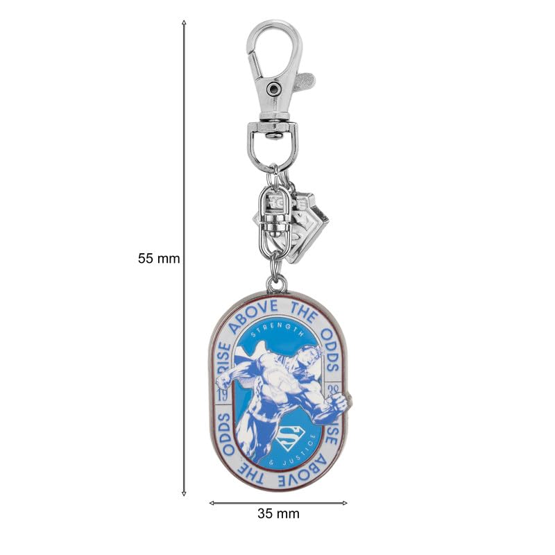 Image of STRIDERS Superman Logo Metal Keychain Stylish Superhero Key Ring for Bike, Car & Backpack