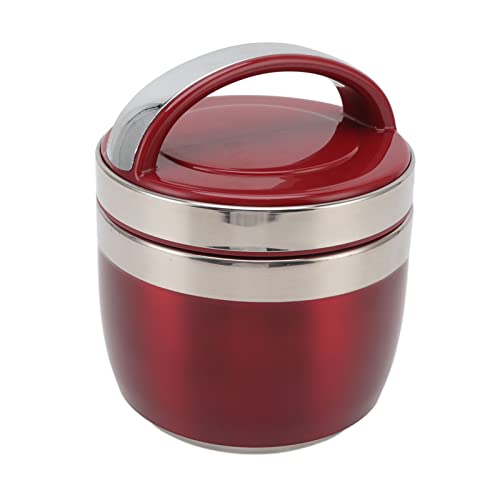 Insulated Lunch Container, 1.5L Leakproof Stainless Steel Vacuum Bento Lunch Box with Silicone Cover for Kids Adult, Food Container Hot Food Jar for Food Hot Soup for School Office (Red)