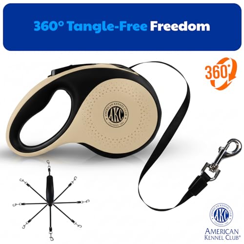 American Kennel Club Heavy Duty Retractable Dog Leash, 16.4ft, Tangle-Free, Ergonomic Grip, One-Hand Brake, for Medium & Large Dogs up to 110 lbs Tan by American Kennel Club - Image 5