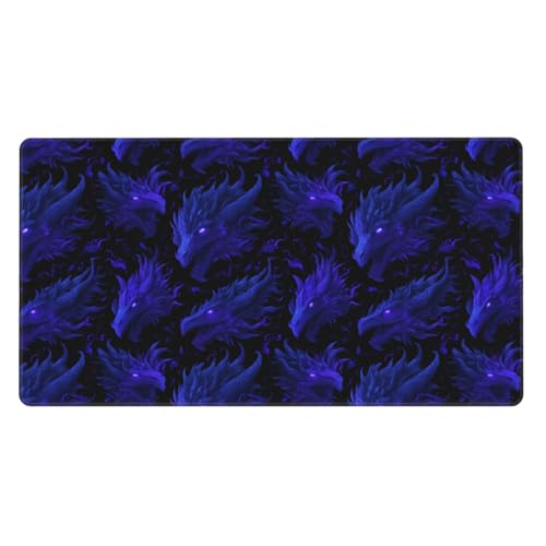 Grand tapis de souris de jeu tapis de bureau dragons violets base caoutchouc ordinateur portable