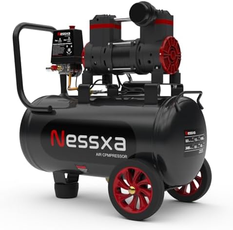 8 Gallon Ultra Quiet Air Compressor, 1.5HP 4.52 CFM, Max 115 PSI Oil-Free Air Compressor Tank, 110V/60hz, 70dB Air Compressor for Car Repair, Spray Painting, Woodwork Nailing