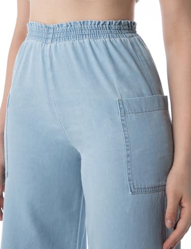 Image of INKD Women's Wide Leg Jeans - High-Rise | 100% Cotton| Enzyme Wash | Elasticated Waistband | Jeans for Women (Available in Plus Sizes)