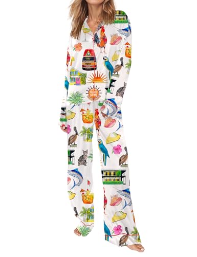 SHESHOW Satin Pajamas for Women Set Long Sleeve Button Down Sleepwear 2 Piece Nightwear Women Pjs Sets Size XS-XXL