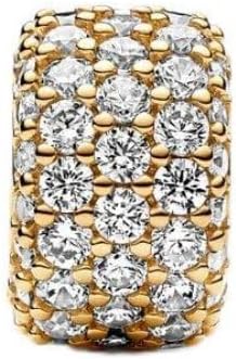 Lkwrideiny Gold plated Sparkling Pave Triple-row Charm 925 Sterling Silver Pendant,Jewelry Beads Gifts for Women Bracelet&Necklace - Image 2