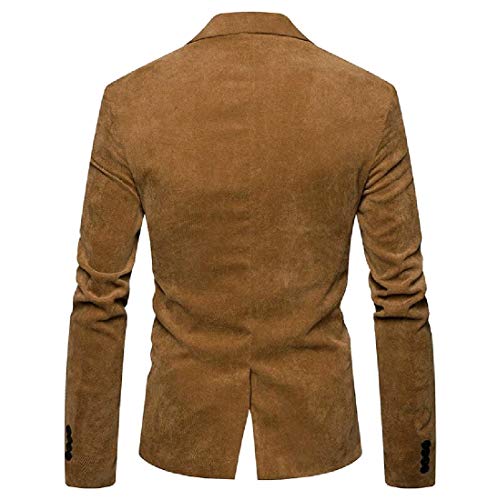 Tootless – Terno masculino para usar ao ar livre com colarinho dobrável e botão, Caqui, US Small=Chi