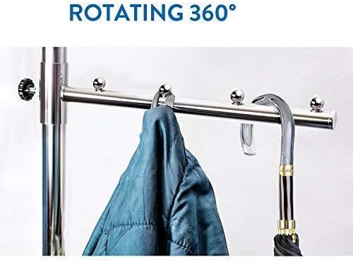 Tatkraft Bull Heavy Duty Garment Rack | Adjustable Clothes Stand with Wheels and Shoes Rack | Holds up to 80kg | Chromed Steel