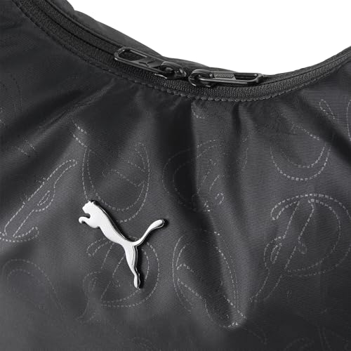 Bolso PUMA negro estilo hobo de hombro con diseño de letras impresas Puma Script AOP 4