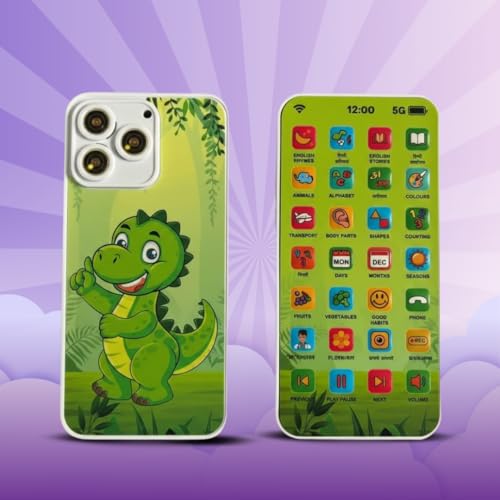 Image of Interactive Learning Phone for Kids with Recording Feature - Screen Free Educational Toy with Numbers, Alphabets, Songs, Rhymes, Lights & Sound for Toddlers (Smart Phone)