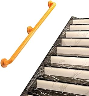 Nisorpa Yellow Staircase Handrail 1m Wall Mounted Banister Hand Railing Stainless Steel Pipe Stair Handrail Kit Non-Slip Grab Bar Railing for Staircase Corridor Elevator Loft