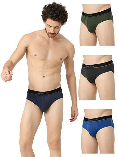 frenchie Essentials Men's Brief 100% Cotton with Ultra-Soft Outer Elastic Waistband- Assorted-picture-13
