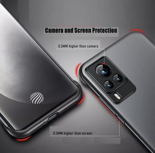Image of MOBILOVE Back Cover Case for Vivo X60 5G | Stylish Frameless Design with Camera Protection | Hybrid Matte Hard Case | Soft TPU Shock Proof Bumper Back Cover for Vivo X60 5G (Black)
