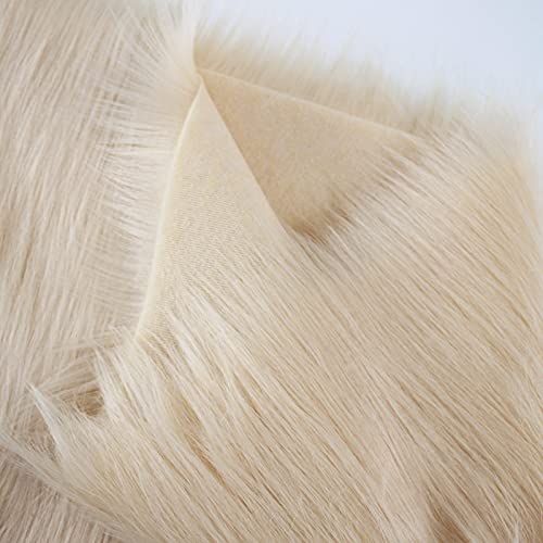 GQZJY Shaggy Long pile faux fur material fluffy fabric plush fabric for Costume Fashion Rugs Props Backdrops Cosplay Chair decoration 1.5x0.5m(Color:off white)