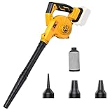 DeForce Electric Leaf Blower Cordless for Dewalt 20V Max Battery, 4 in 1 Blower, 3 Speed Modes, 190 MPH, Battery Powered Leaf Blower w/Extended Tube for Leaves, Lawn Care, Patio(Bare Tool Only)