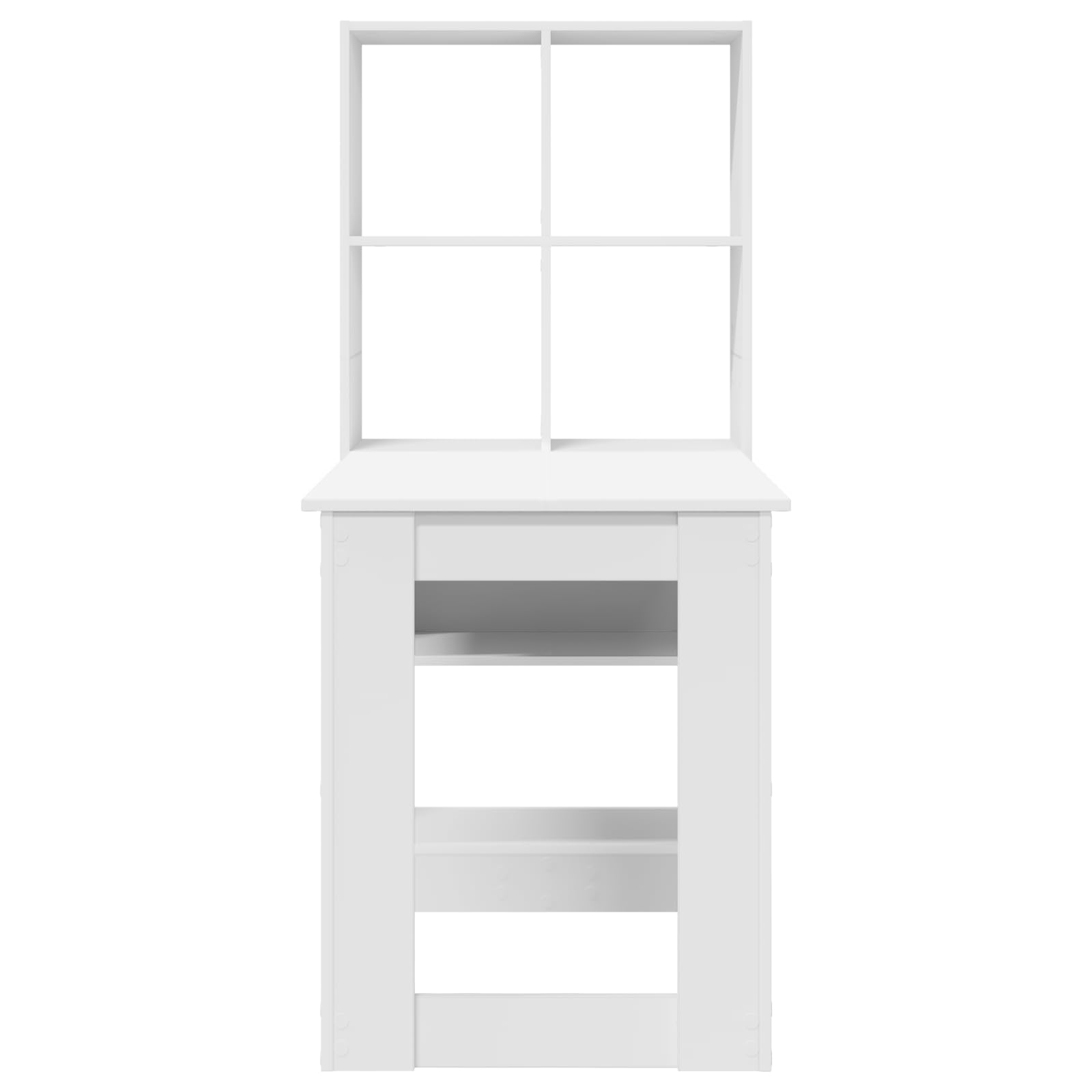Schreibtisch mit Regal Weiß 122 x 67 x 145 cm Holzwerkstoff, moderner Schreibtisch mit Fächern und viel Stauraum für Büromaterialien, langlebige Glatte Oberfläche, einfache Montage