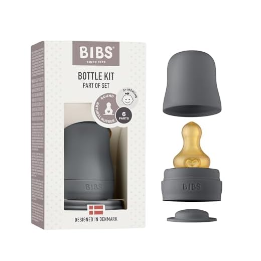 BIBS Bottle Kit - Part of Set. Mix and Match with BIBS Glass Bottles in Different Sizes, Bottle Kit Color - Part of Set, Iron