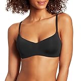 Maidenform womens Pure Comfort Modern Scoop Neck Wireless T Shirt Bra, Black, Small US