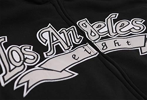 vkwear Men's Athletic Los Angeles Varsity Sherpa Fleece Lined LA Zip Up Hoodie Jacket3