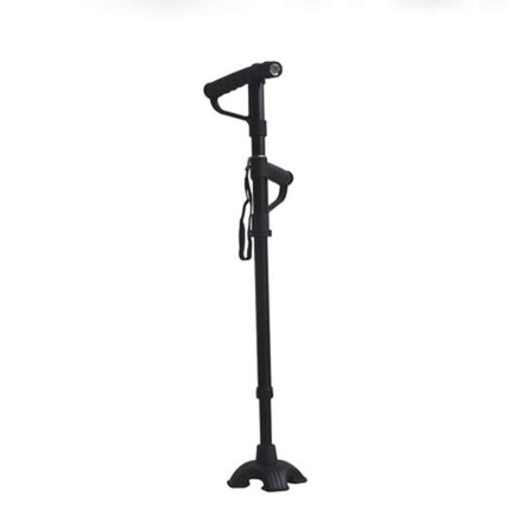 Muletas para Ancianos Bastón de Aluminio Plegable de Cuatro Patas Telesmultiusos Bastón de Doble Mango,Muletas