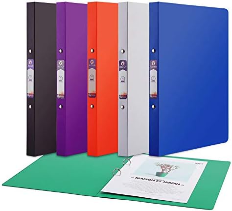XUCHUN A4 Ring Binder, 2 Ring,25mm Spine 0.5 inch Binders File Folder Accort Colors,6 Pack