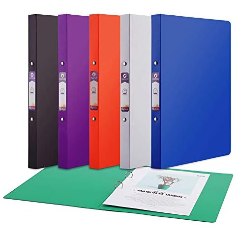 XUCHUN A4 Ring Binder, 2 Ring,25mm Spine 0.5 inch Binders File Folder Accort Colors,6 Pack Cover
