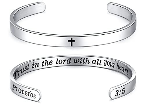 Bracelet de la Bible rigide en acier inoxydable durable pour femme