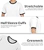 JustBlanks Men's Ringer Tee Shirt - Cotton T-Shirts Short Sleeves Crewneck T-Shirt for Men, White/ Jet Black, Medium #2