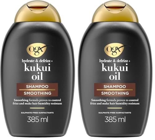 Image of OGX Kukui Oil Shampoo for Frizzy Hair, 385ml (Pack of 2)
