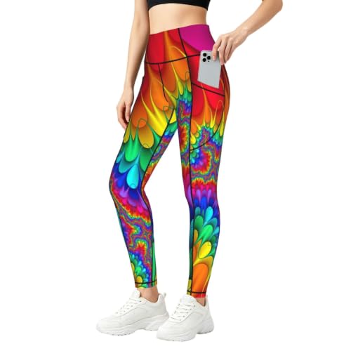 Leggings de descanso arcoíris pantalones de yoga holgados para relax en casa