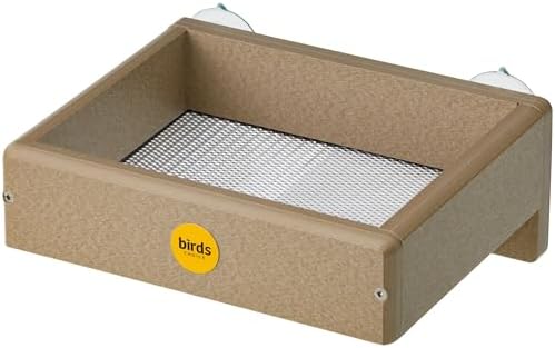 Birds Choice SNWM100 Window Mount Platform, Recycled Platform Feeder, Small, Taupe