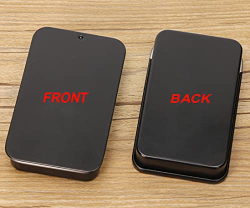 Mini Skater 4Pcs 3.15"X1.97"X0.59"Mini Metal Slide Top Tin Containers, Sliding Cover Push-Pull Tin Box,Portable Slide Cover Storage Box For Wedding Jewelry Lip Balm Container Cosmetic Organizer(Black) #TOP3
