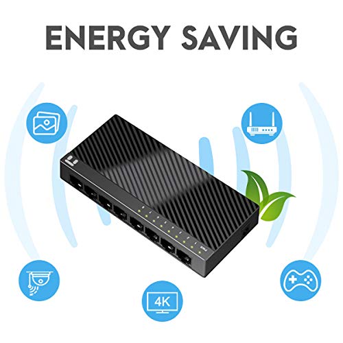 Netis St3108C 8 Port 10/100Mbps Fast Ethernet Switch | Desktop Ethernet Splitter, Ethernet Hub, Plug And Play, Traffic Optimization Auto-Negotiation Rj45 Ports With Compact Design #TOP2