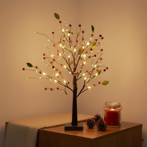 Red Berry Blossom Twinkling Tree