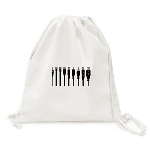 Sac cordon noir en toile imprimée pour voyages et loisirs quotidiens