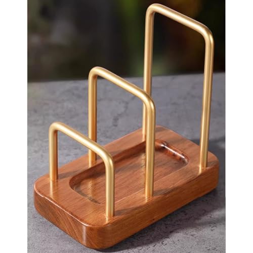 Schneidebrett-Regal aus Holz, Küchenaufbewahrung für Schränke, Schneidebrett-Halter und Topfdeckelständer, perfekt für effiziente Küche und platzsparende Lösungen