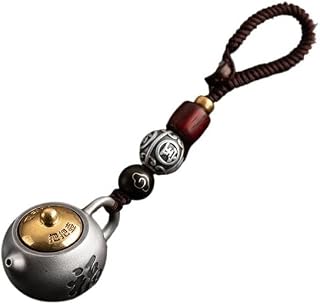 Nyckelring Bag Berlocker Vattenkokare med handtag i rent silver for bilnyckelring Sterling hänge, vattenkokare tekanna liten present, ryggsäcks dekoration