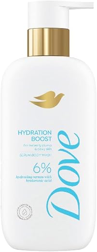 Dove Hydration Boost Serum Body Wash | 6% Hydrating Serum with Hyaluronic Acid | For instantly plump &amp; dewy skin | Paraben...