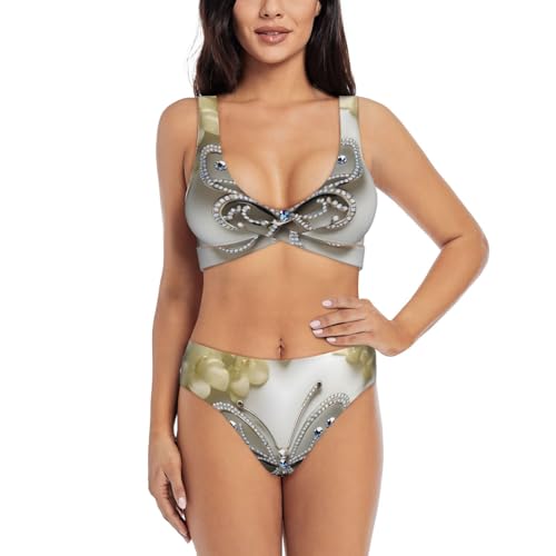 Maillot de bain haut de gamme luxueux bikini deux pièces strass papillon gainant femme