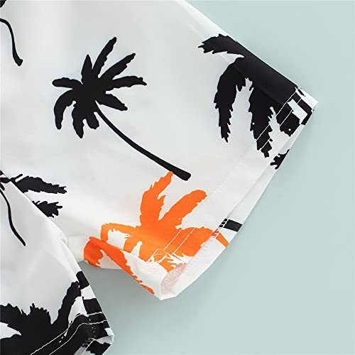 FYBITBO 2Pcs Toddler Baby Boys Summer Clothes Sets Cute Mamas Boy Sleeveless Tank Tops T-Shirt+Palm Shorts Outfits (C-Blue & White, 12-18 Months) - Thumbnail 6