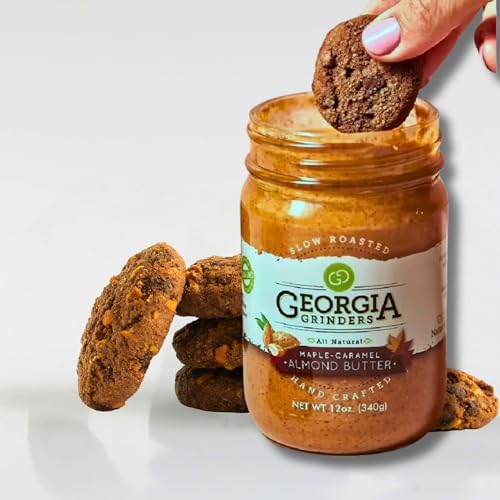 Image of Georgia Grinders Maple - Caramel Almond Butter Creamy Gourmet Nut Butter Spread, Non-GMO, Gluten Free, No Palm Oil, No Added Sugar, Vegan Friendly, 12 Ounce (1 Pack)