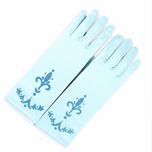 Katara 1098 - Guantes de Princesa Accessorio de Disfraz Halloween, Carnaval, Cumpleaños - Niñas de 2-9 Años, Azul Claro