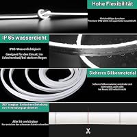 Shengruili 6M COB LED Streifen,Hohe Dichte LED Strip Lights mit Netzteil,220V Streifen Kaltweiß 6000K,Wasserdicht Diffusion Flex streifen für Heim Dekoration, Küche, Spiegel,Ersatzteile – Ansicht 3