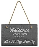 Personalized Slate Stone Address Plaque – Custom House Number Sign for Outdoor Wall or Garden – Durable & Weather-Resistant Address Sign – Home Decor for Houses, Apartments & Businesses 12