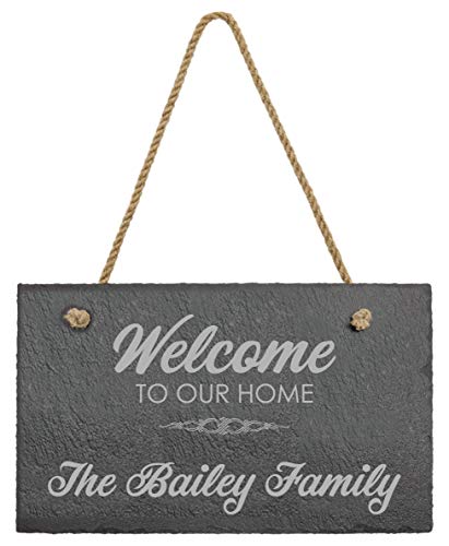 Personalized Slate Stone Address Plaque – Custom House Number Sign for Outdoor Wall or Garden – Durable & Weather-Resistant Address Sign – Home Decor for Houses, Apartments & Businesses 12