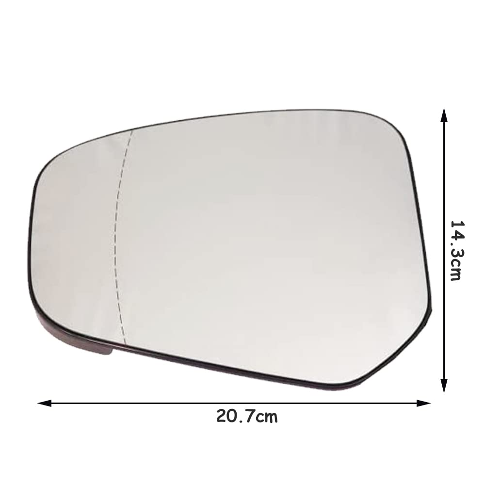 Vetro Specchietto Retrovisore Riscaldato per Ford Tourneo/Transit Courier 2014-, Sinistro Destro Lato Esterno Specchio Piastra di Supporto Sostituzione Auto, Left-White