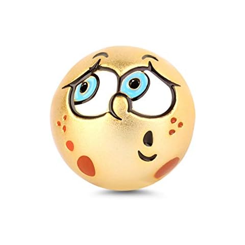 GNOCE Big Eyes Figure Charm Bead 925 Sterling Silver Be Optimistic Charm 18K Gold Plated for Bracelet/Necklace Charm Gifts for Wife Daughter Girlfriend Cover