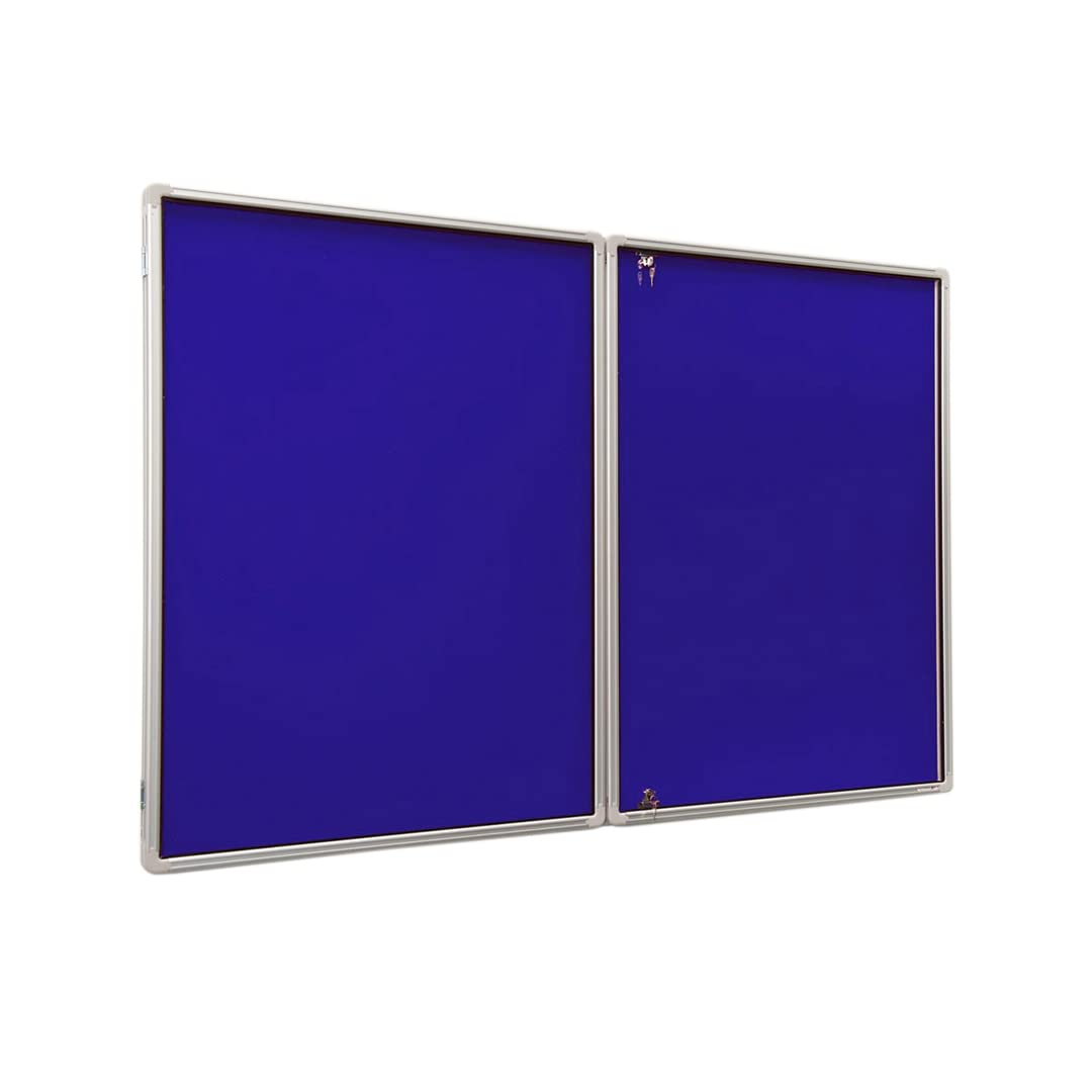 Tamperproof Lockable Felt Noticeboard Blue 1200mm x 1200mm (WxH)