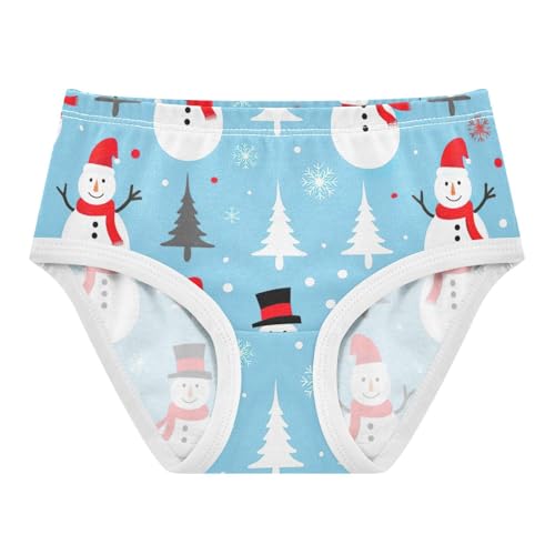 Stylish Girls Underwear Toddlers 2t Cotton Panties Little Girl Winter Snowmen Blue Briefs Underpants