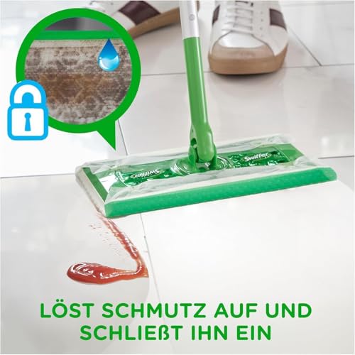 Swiffer Bodenwischer Nachfüllpackung, 90 Trockene Und 3 Feuchte Bodentücher, Nimmt Schmutz Auf Und Schließt Ihn Ein – Bild 6