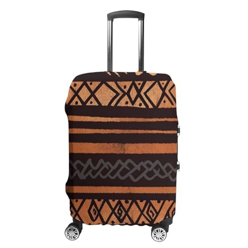 African Mud Cloth Tribal Luggage Cover, Washable Elastic Suitcase Cover Protector Fit 18-32 Inch Luggage